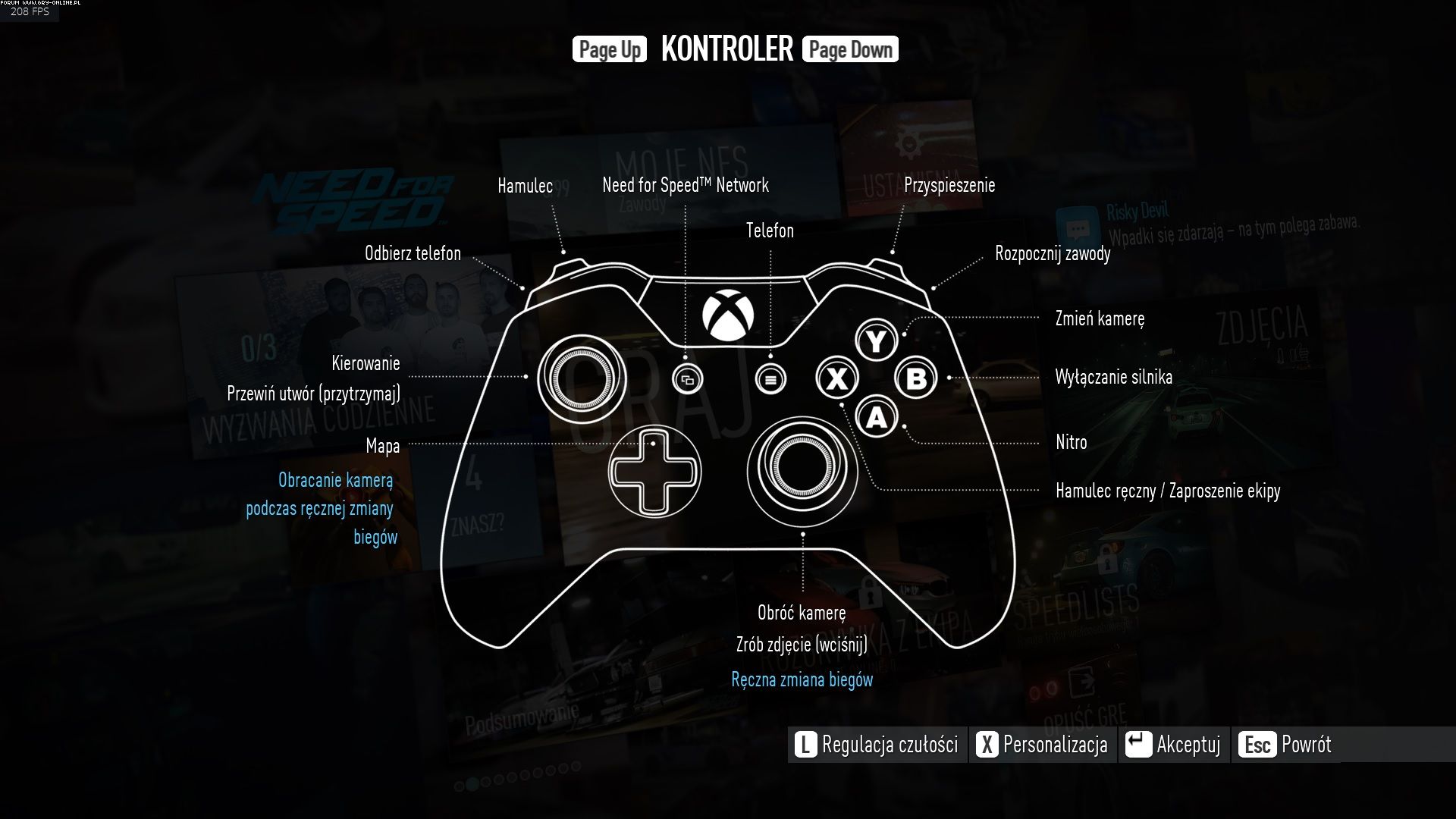 need for speed 2015 pc controls